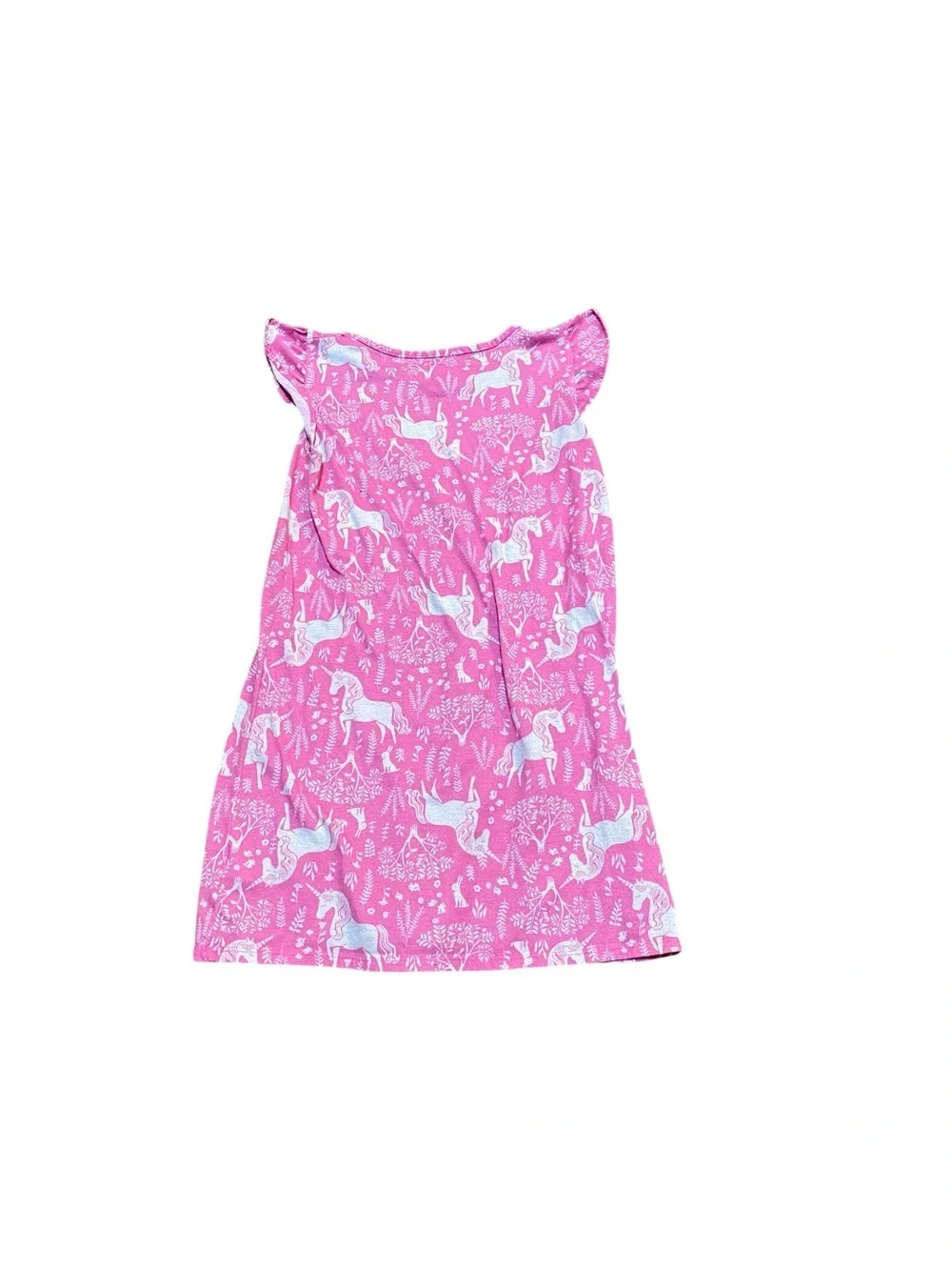 Carter's Pink Unicorn Ruffle Sleeve Nightgown Size Medium (7/8)